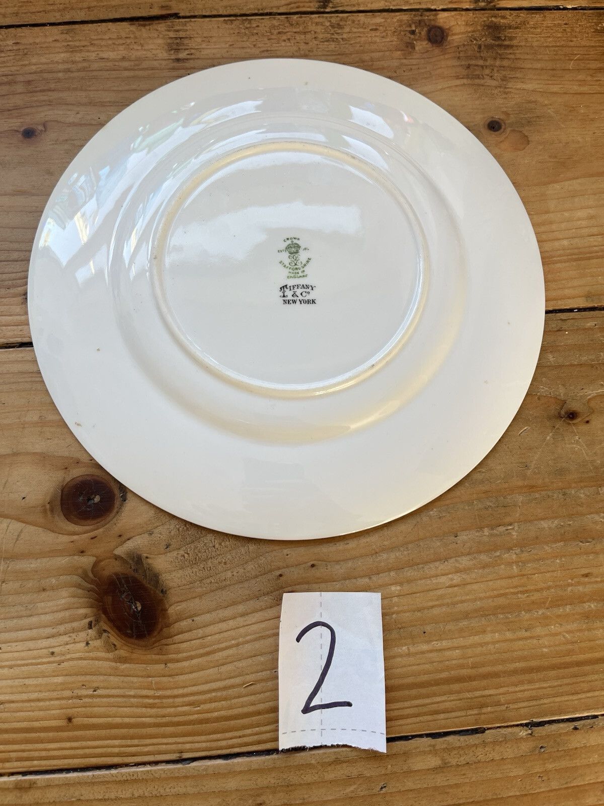 photo vinterior 1 Antique Crown Staffordshire Pheasant Cabinet Plate For Tiffany & Co New York