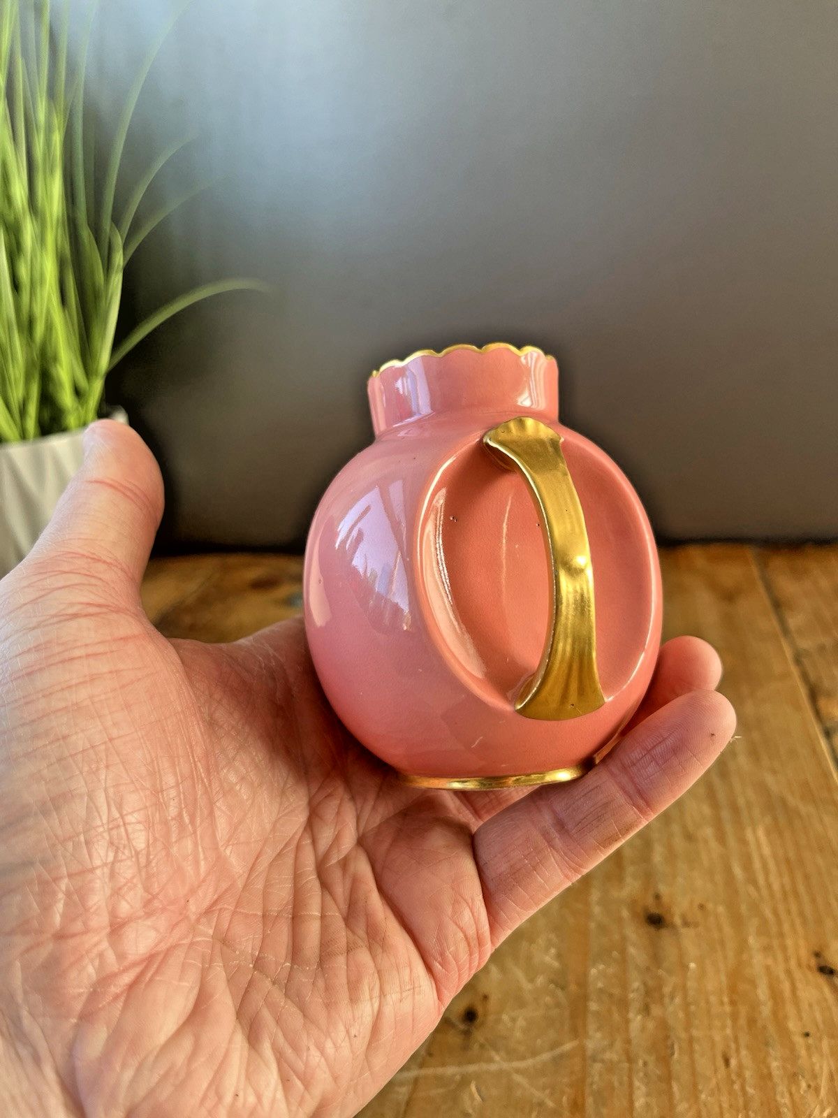 photo furniture Antique C1890 Royal Crown Derby Porcelain Pink Gilded Bachelors Milk Cream Jug