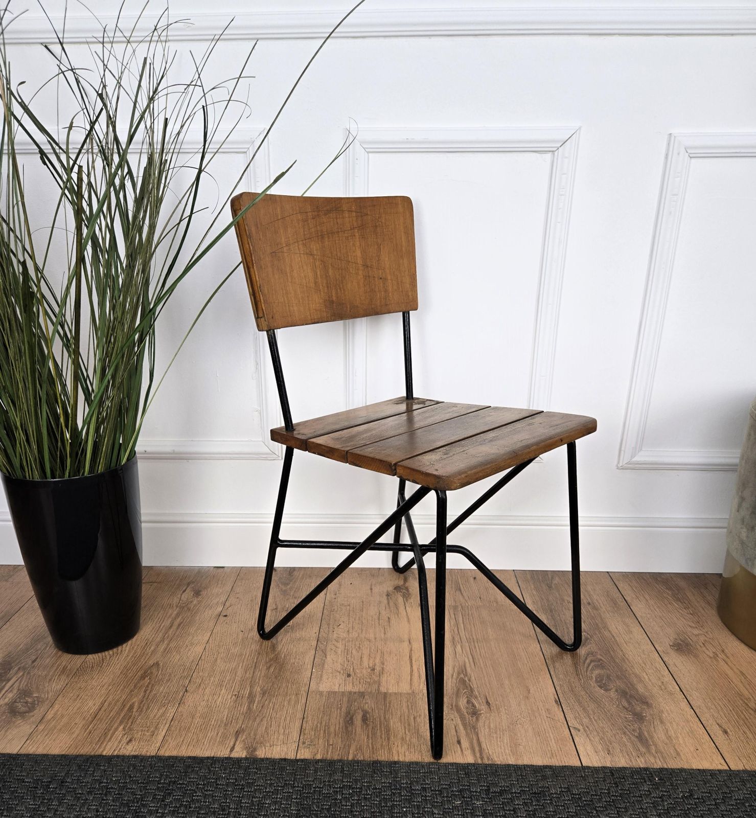 Mid Century Modern Italian Walnut Wood Side Lounge Chair photo furniture