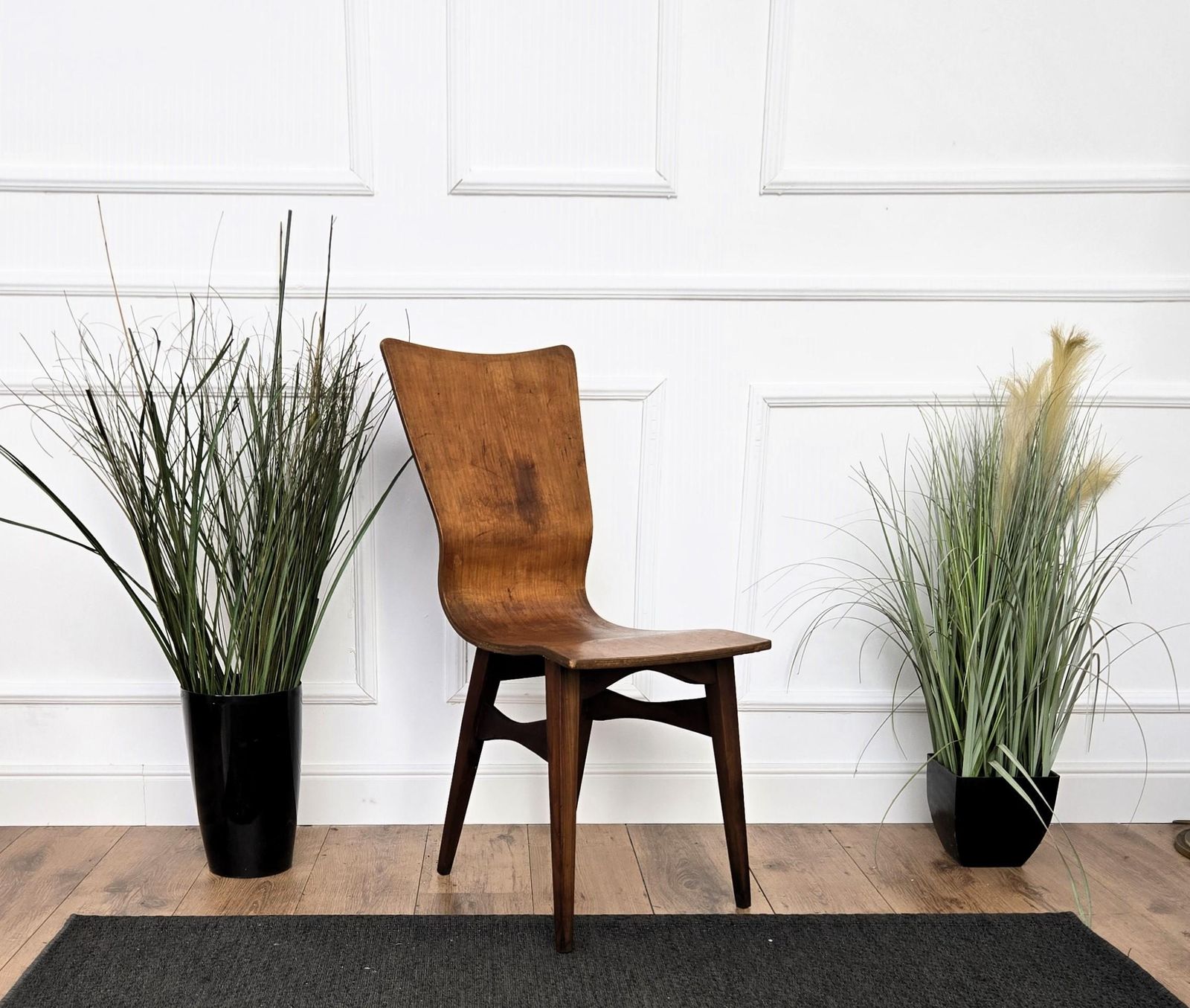 Mid Century Modern Italian Walnut Wood Side Lounge Chair photo furniture
