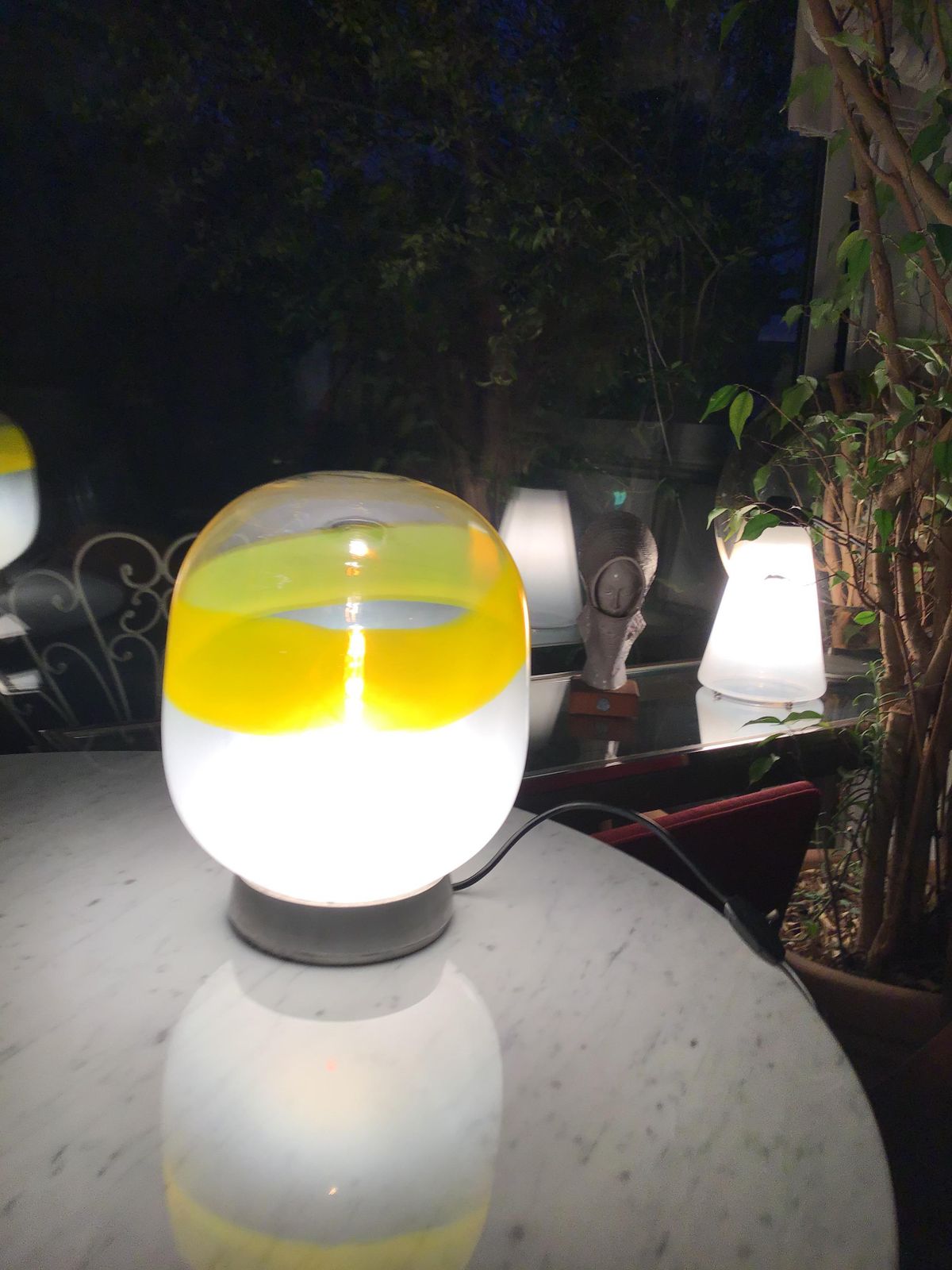 Lighting Stilnovo Table Lamp  Metal Crome Opal Glass 1955 Italy photo