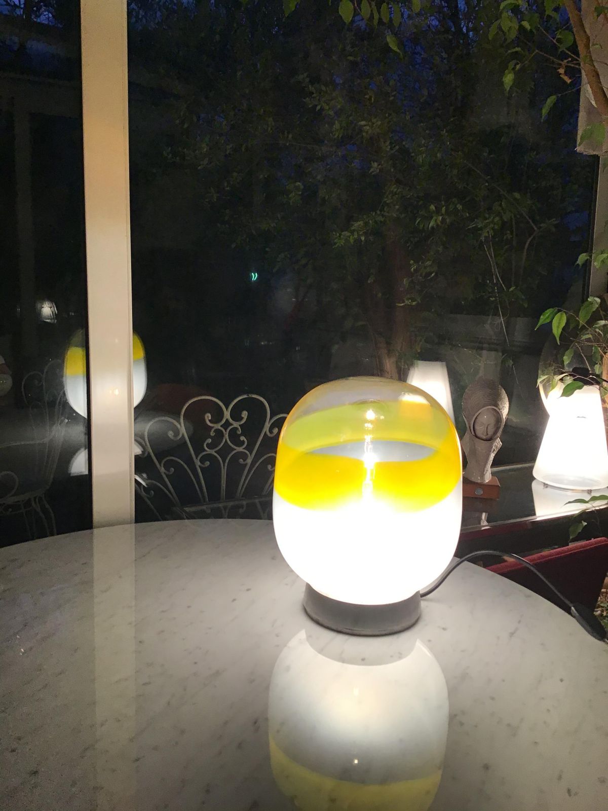 2996.0 Stilnovo Table Lamp  Metal Crome Opal Glass 1955 Italy photo
