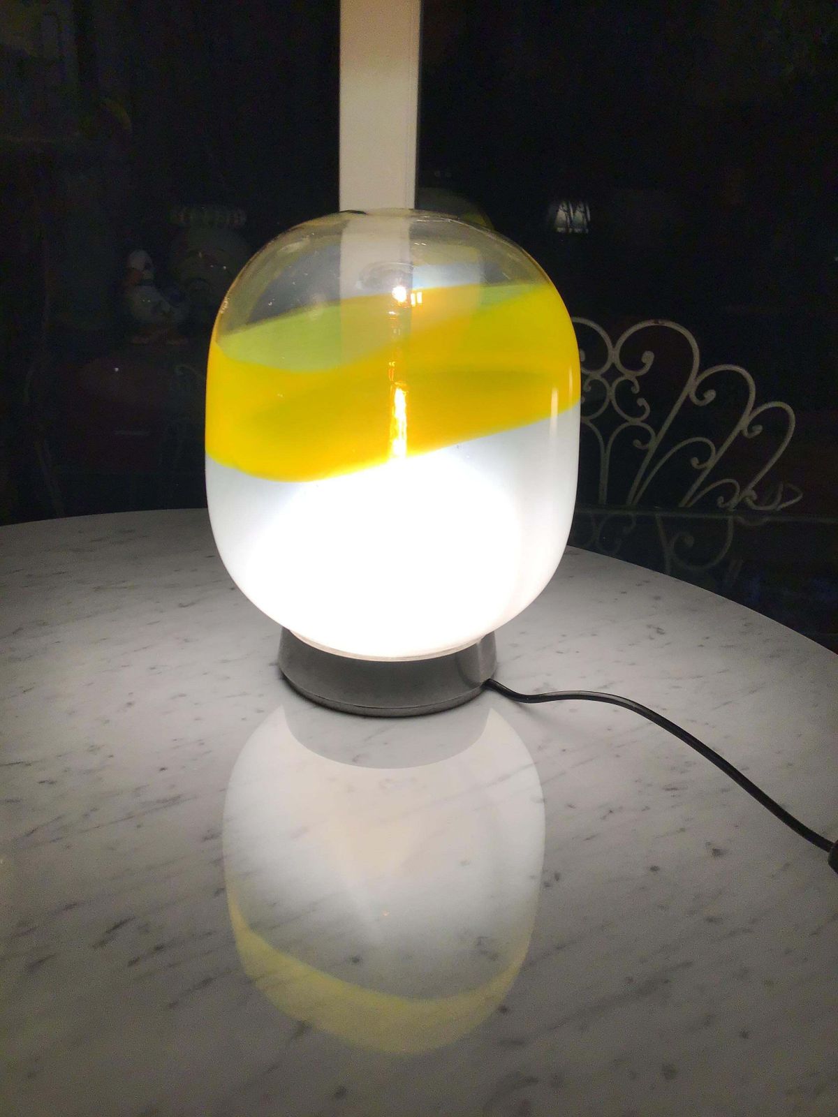 photo vintage Stilnovo Table Lamp  Metal Crome Opal Glass 1955 Italy