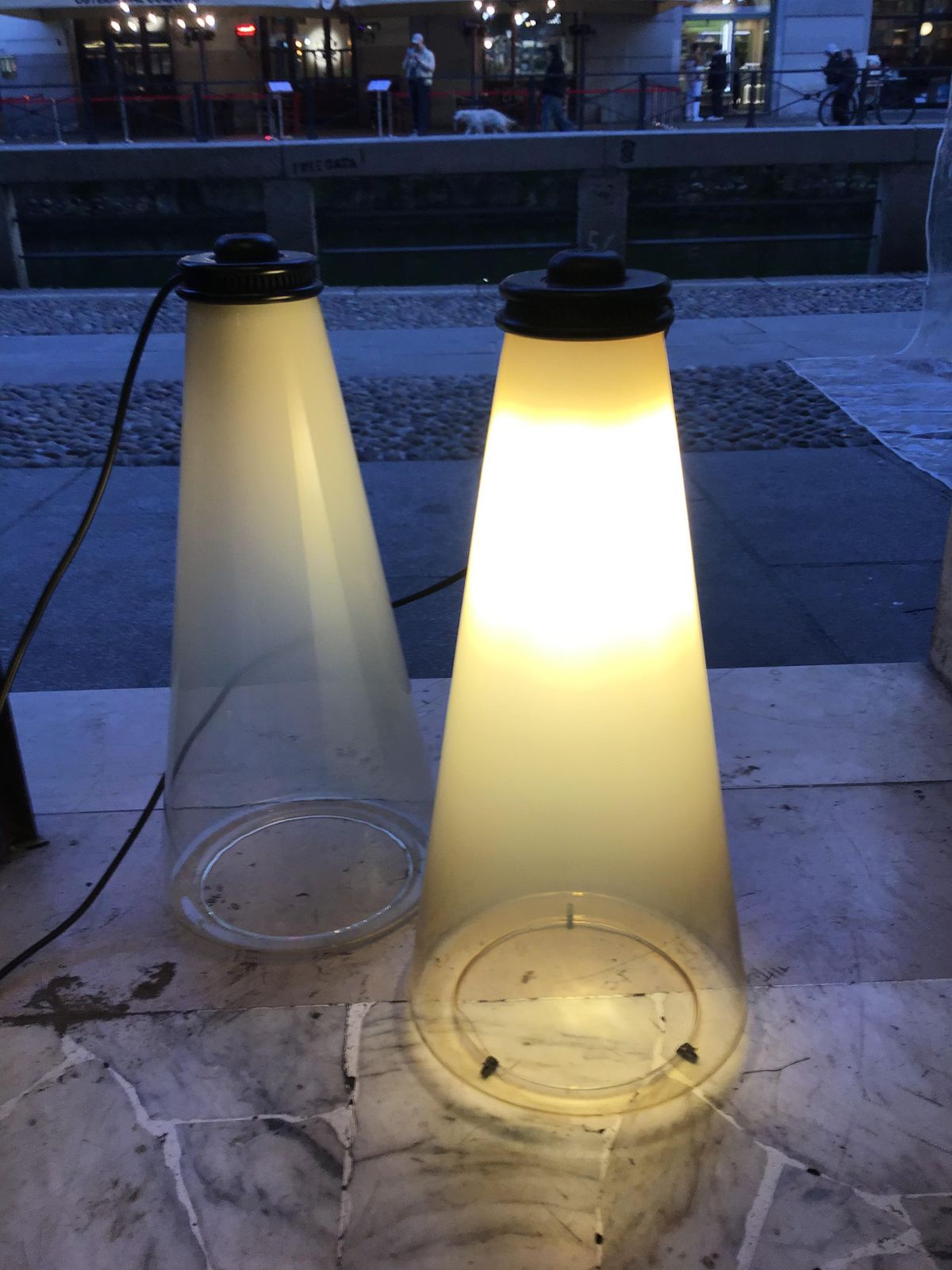 photo buy Arteluce Couple Table Lamp Glass Metal 1975 Italy