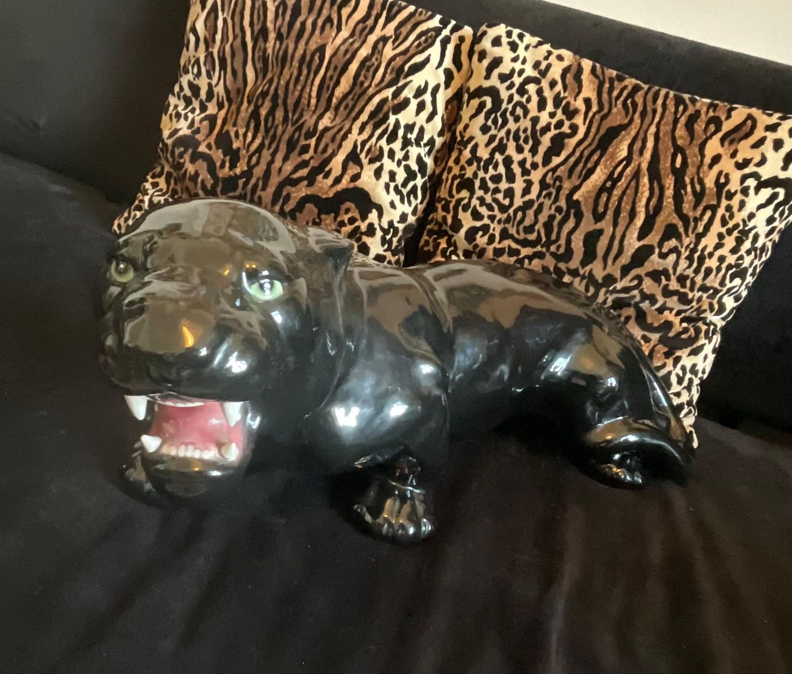 Ceramic Bassano   Black Panther   Made In Italy 1960 photo for sale