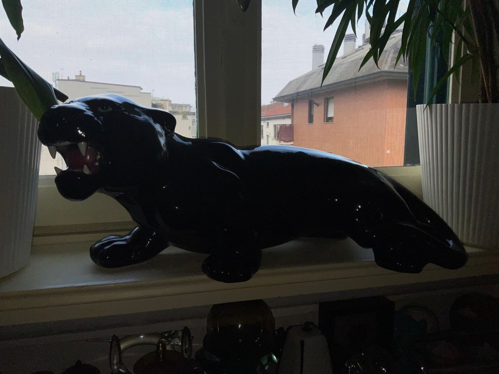 1584.0 Ceramic Bassano   Black Panther   Made In Italy 1960 photo