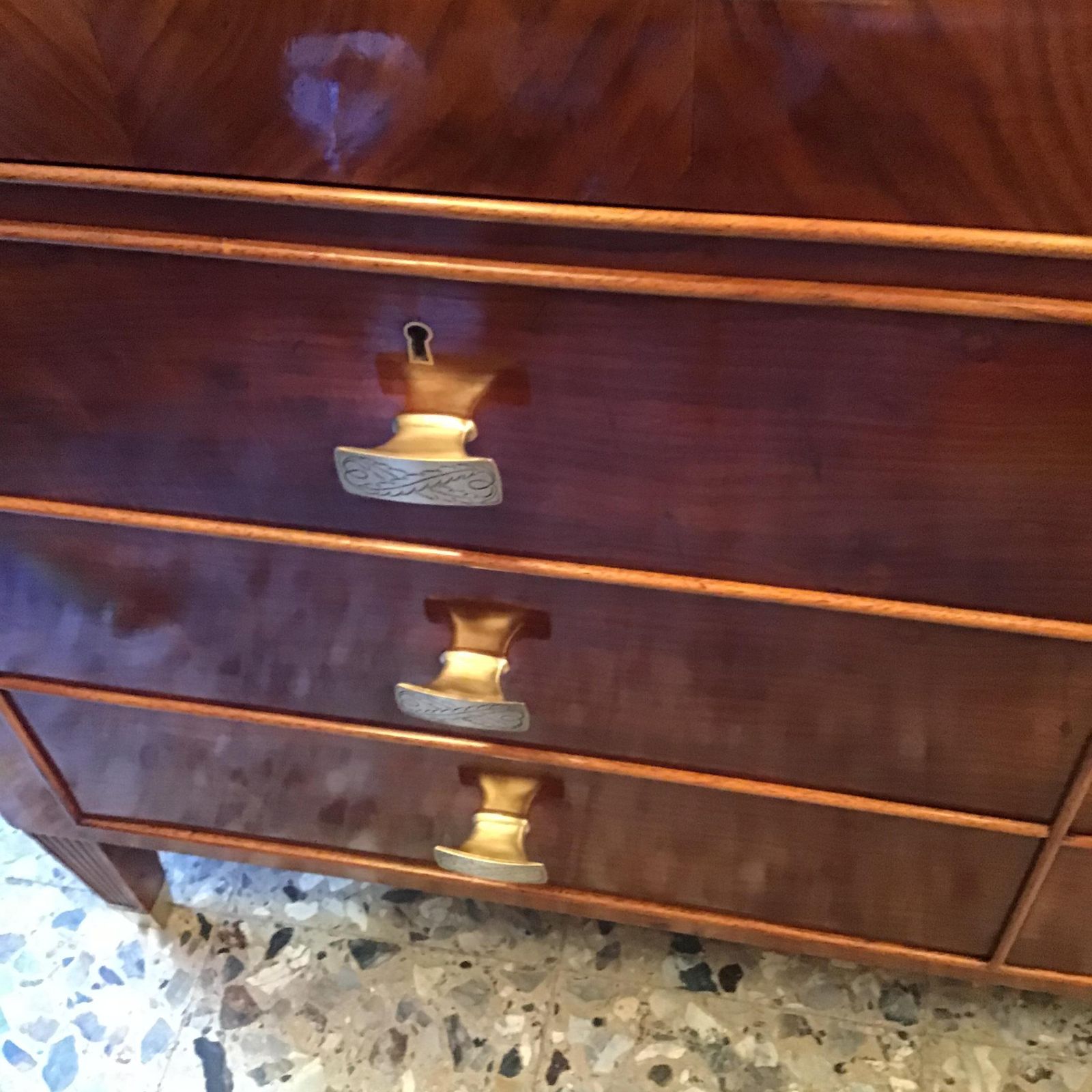 Paolo Buffa Bookcase/Drawer Chest /Mobile Bar Brass Glass Wood 1950s Italy photo vinterior