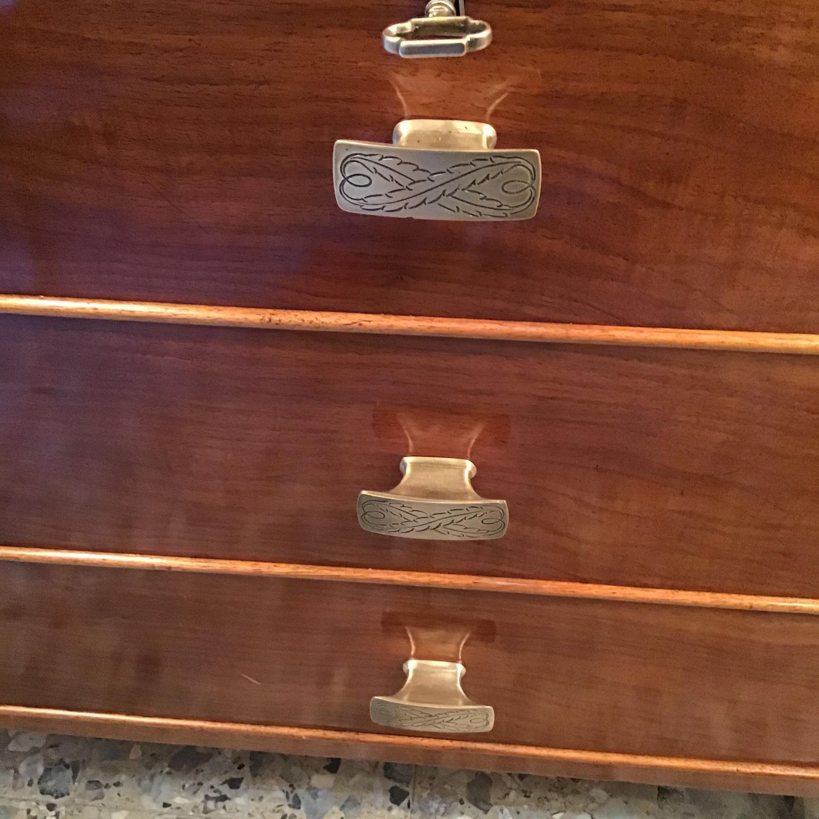 6848.0 Paolo Buffa Bookcase/Drawer Chest /Mobile Bar Brass Glass Wood 1950s Italy photo