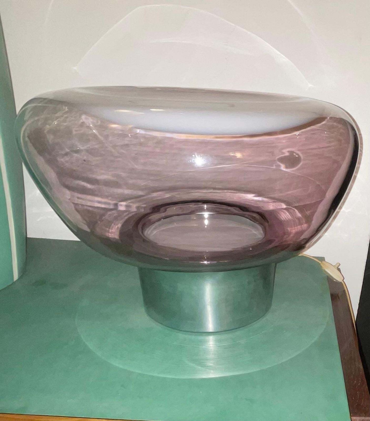 photo for sale Vistosi  Murano Glass Lamp And Steel Base   Made In. Italy 1970