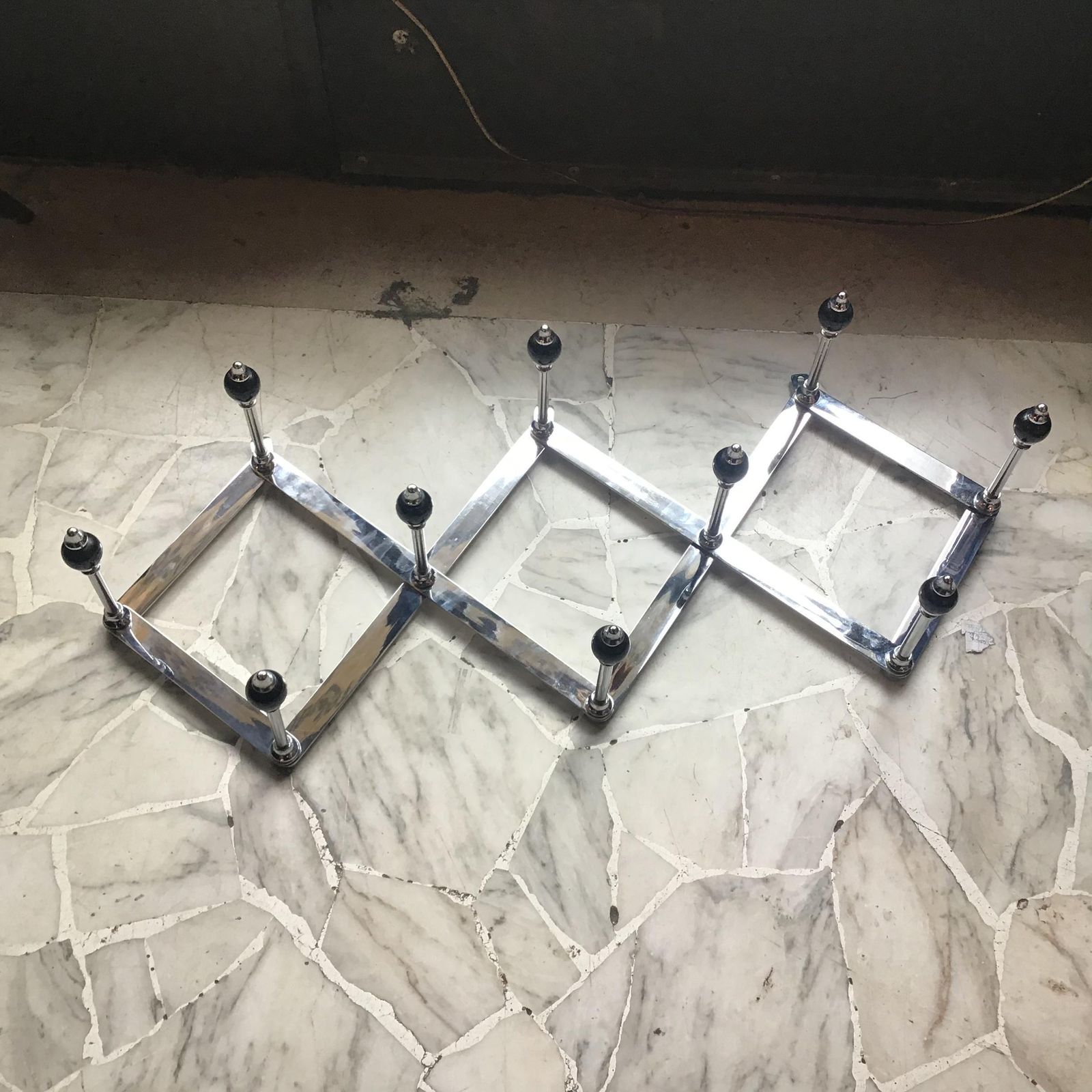 Furniture Luigi Caccia Dominioni "Azucena " At4 Adjustable Metal Crome Coat Rack 1950 I photo
