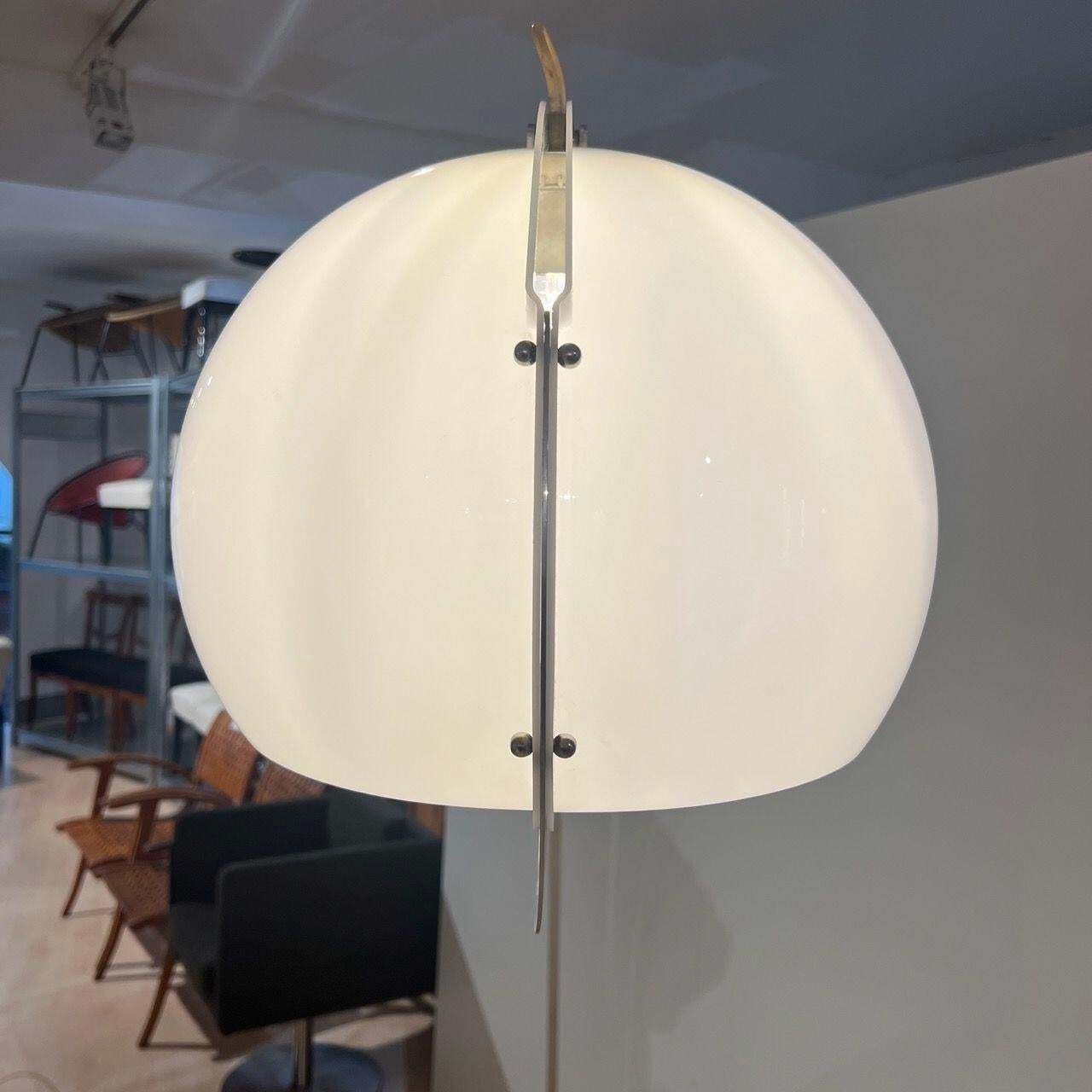 photo buy Arc Floor Lamp By Guzzini, Aluminum, Travertine, Italy Circa 1970