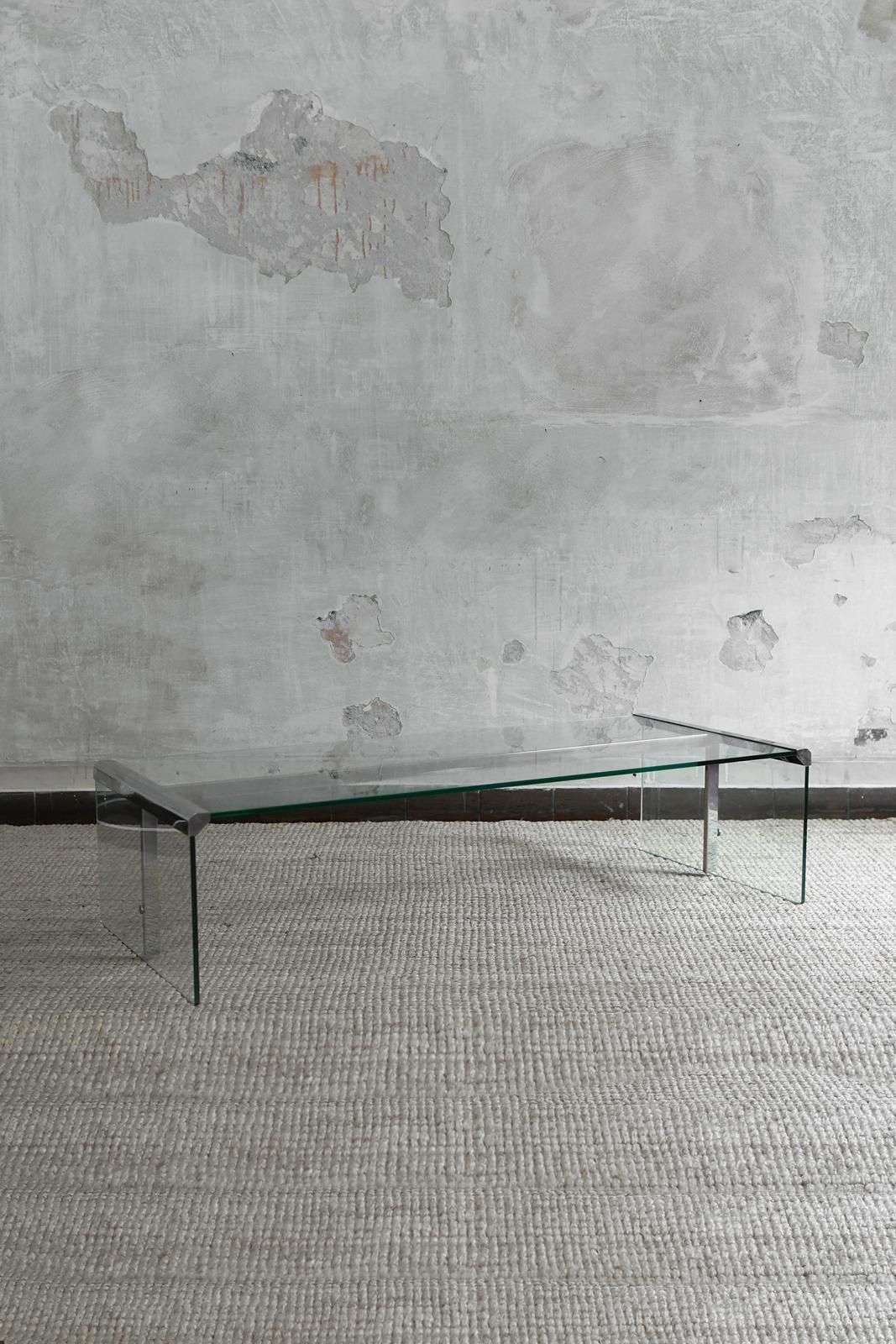 Large Coffee Table In Glass And Metal By Pierangelo Gallotti For Gallotti&Radice photo furniture