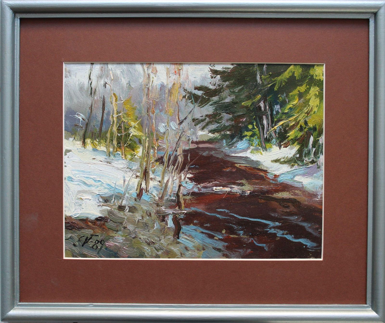 Edgars Vintersmarch  24x32 Cm, Oil/Cardboard, 19901991 photo Art