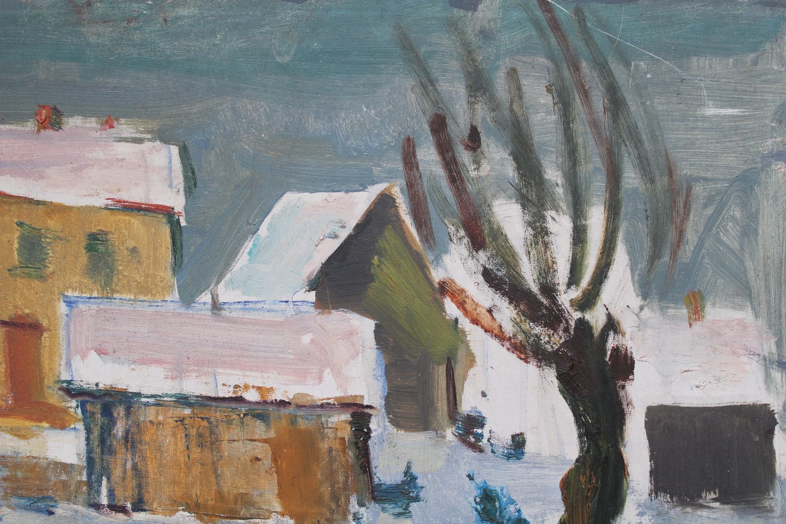 Dzidra Baumawinter  1982, Canvas, Cardboard, Oil, 34.5x49 Cm1982 photo Art
