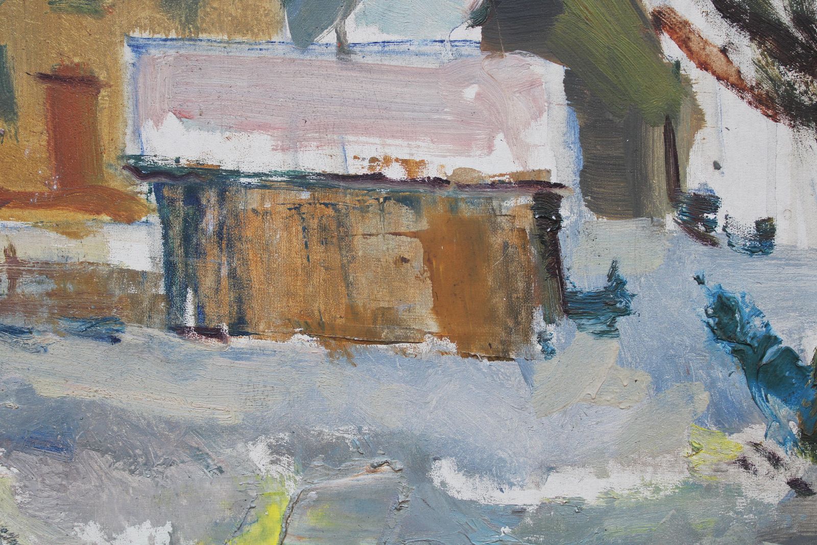 Dzidra Baumawinter  1982, Canvas, Cardboard, Oil, 34.5x49 Cm1982 photo vinterior