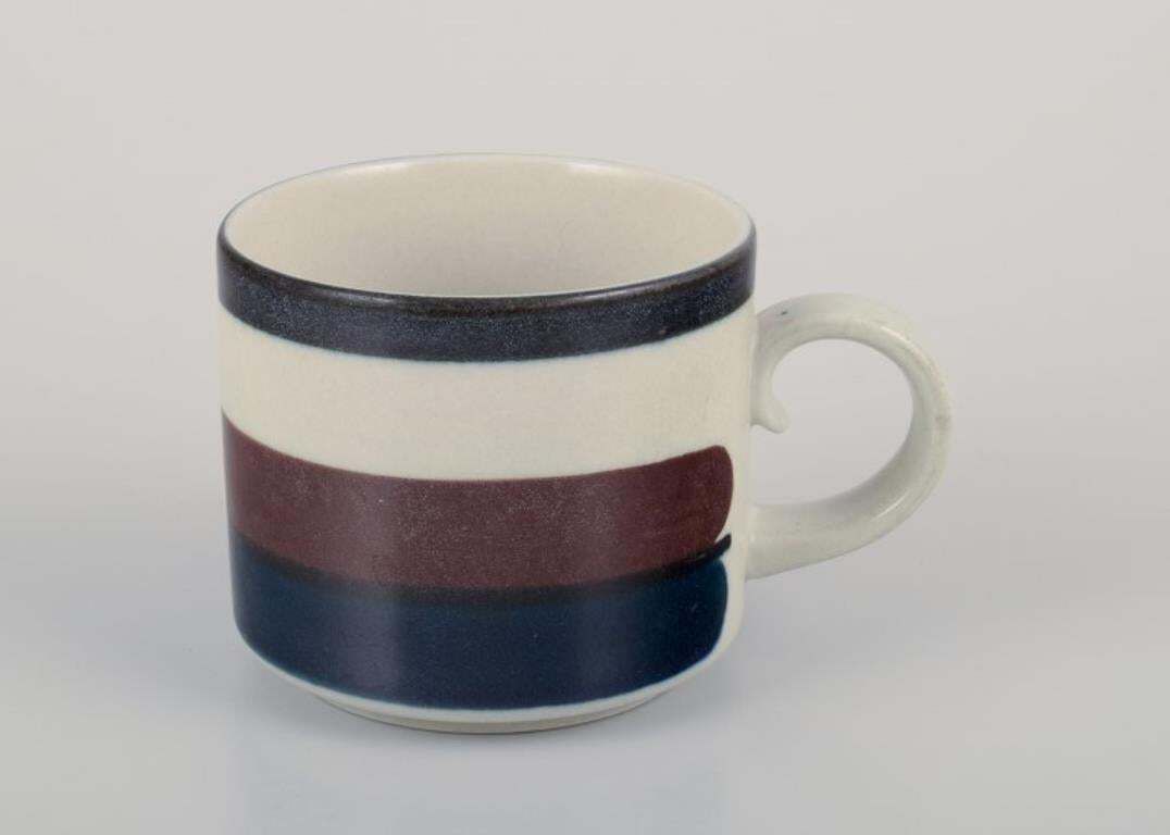 Anja Jaatinen Winquist For Arabia.  Six "Kaira" Coffee Cups With Saucers. photo for sale
