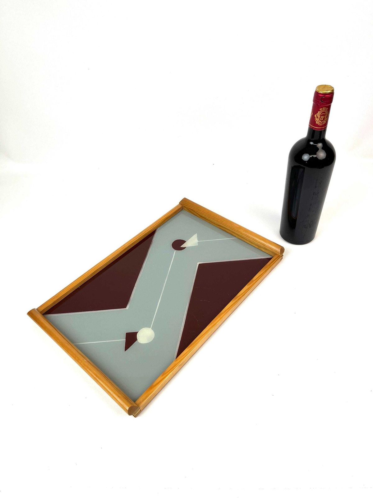 Beautiful Bauhaus Suprematism Streamline Cubist Art Deco Cocktail Serving Tray photo Home Decor