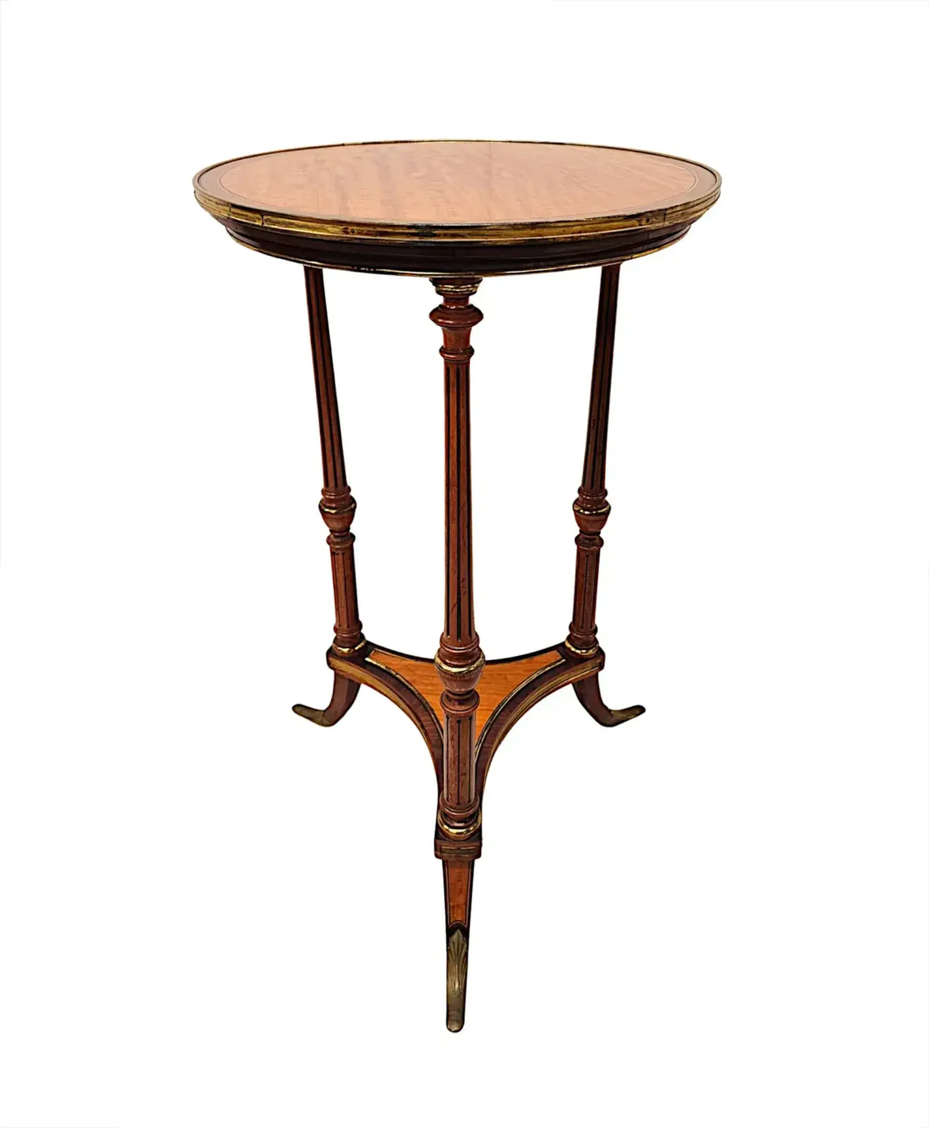 A Very Rare Edwardian Inlaid Occasional Or Wine Table With Brass Fittings photo furniture