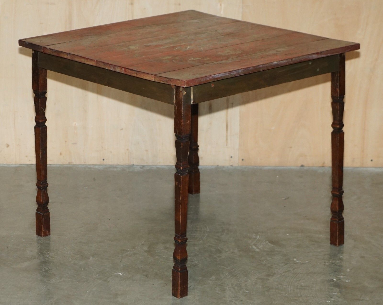 French Antique Hand Painted Paris Pine Vendange Wine Tasting Table Lovely! photo furniture