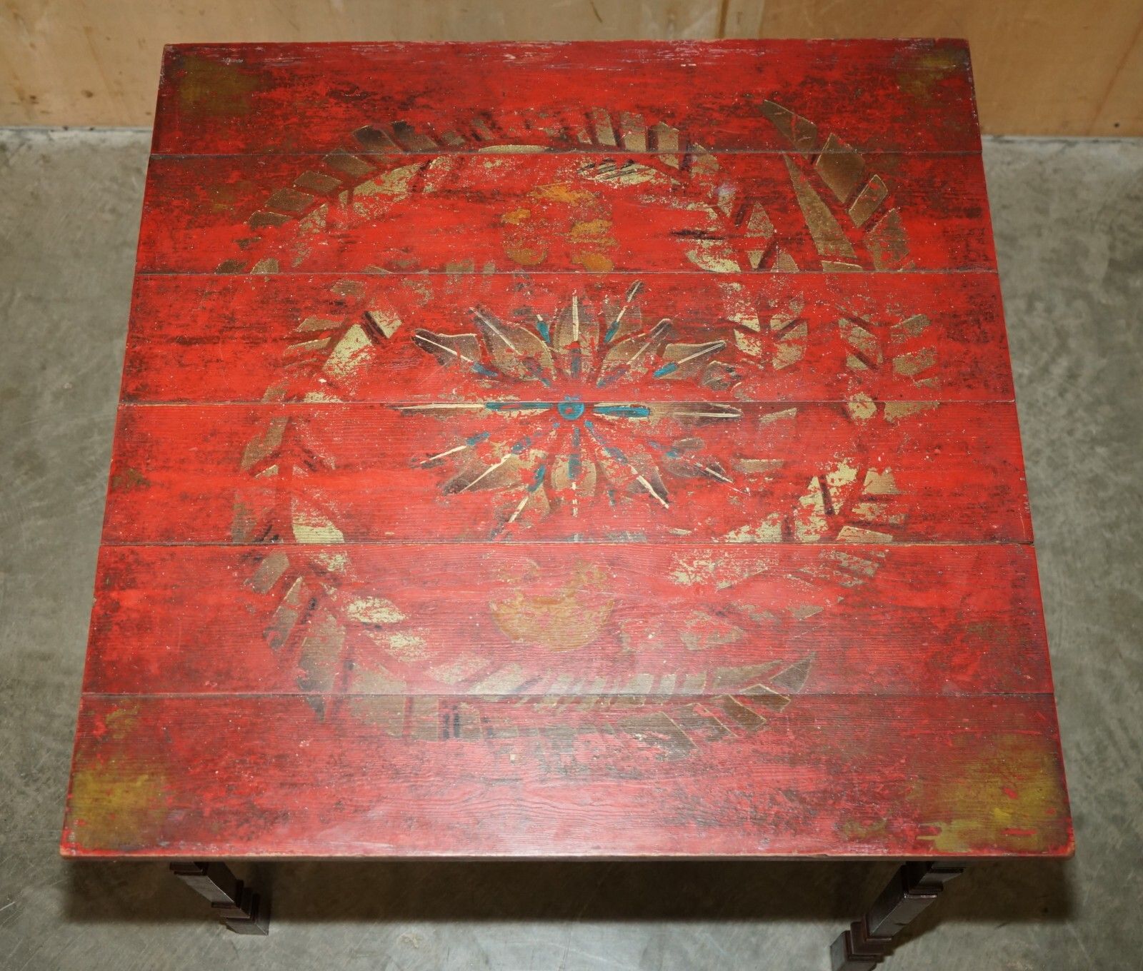 French Antique Hand Painted Paris Pine Vendange Wine Tasting Table Lovely! photo Furniture