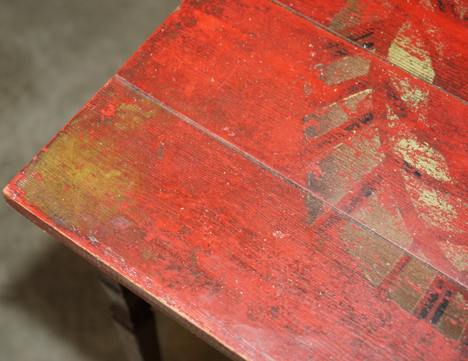 photo furniture French Antique Hand Painted Paris Pine Vendange Wine Tasting Table Lovely!