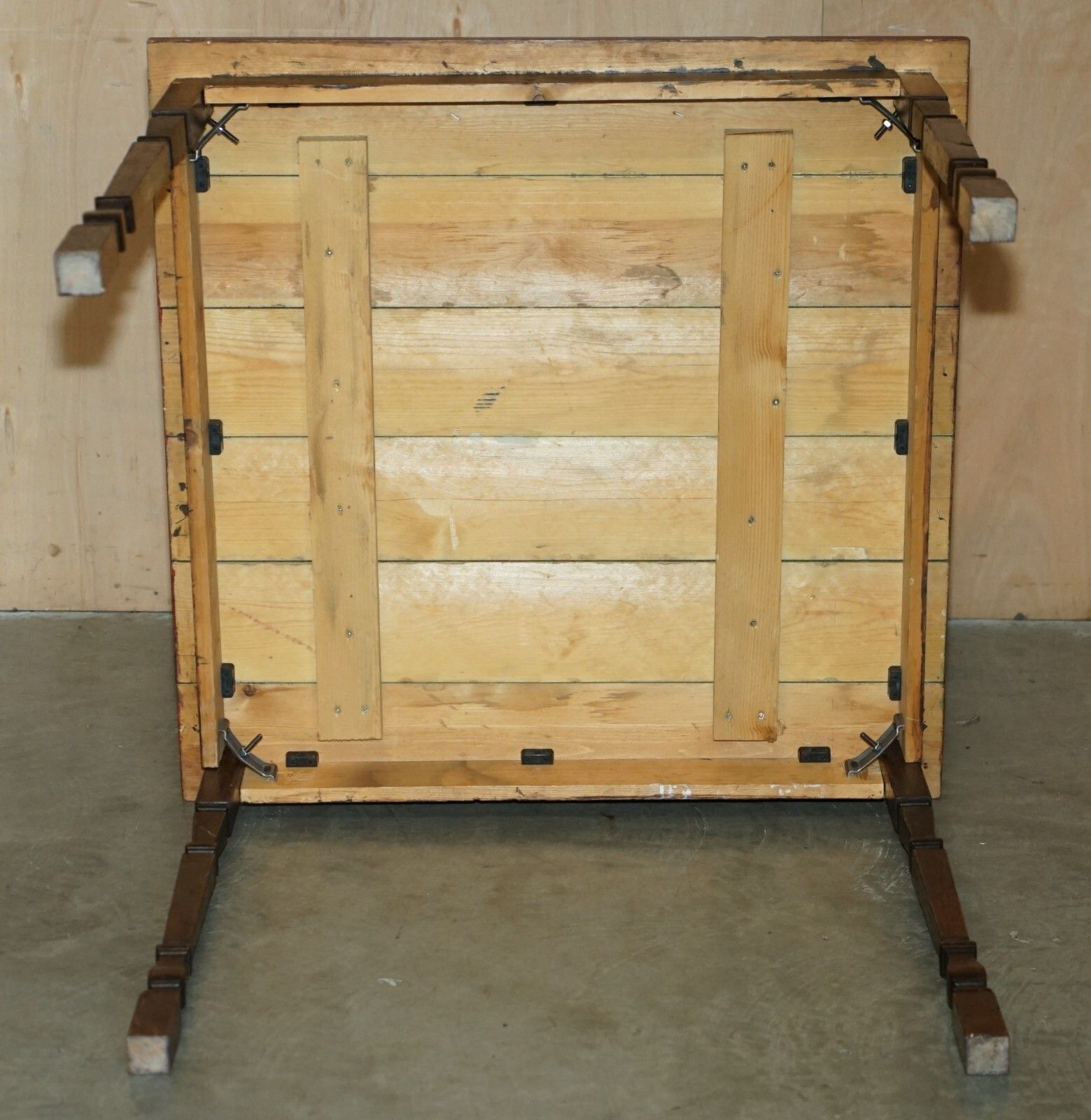 photo for sale French Antique Hand Painted Paris Pine Vendange Wine Tasting Table Lovely!