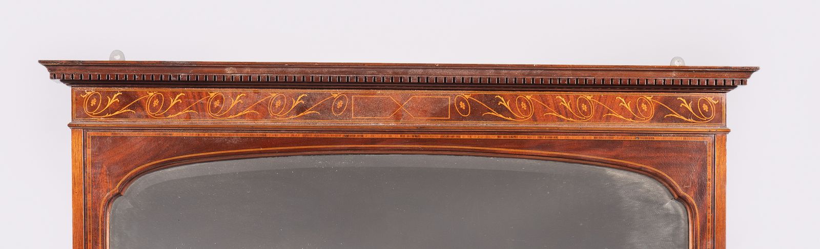 19th Century Victorian English Walnut Inlaid Overmantle Mirror photo vinterior