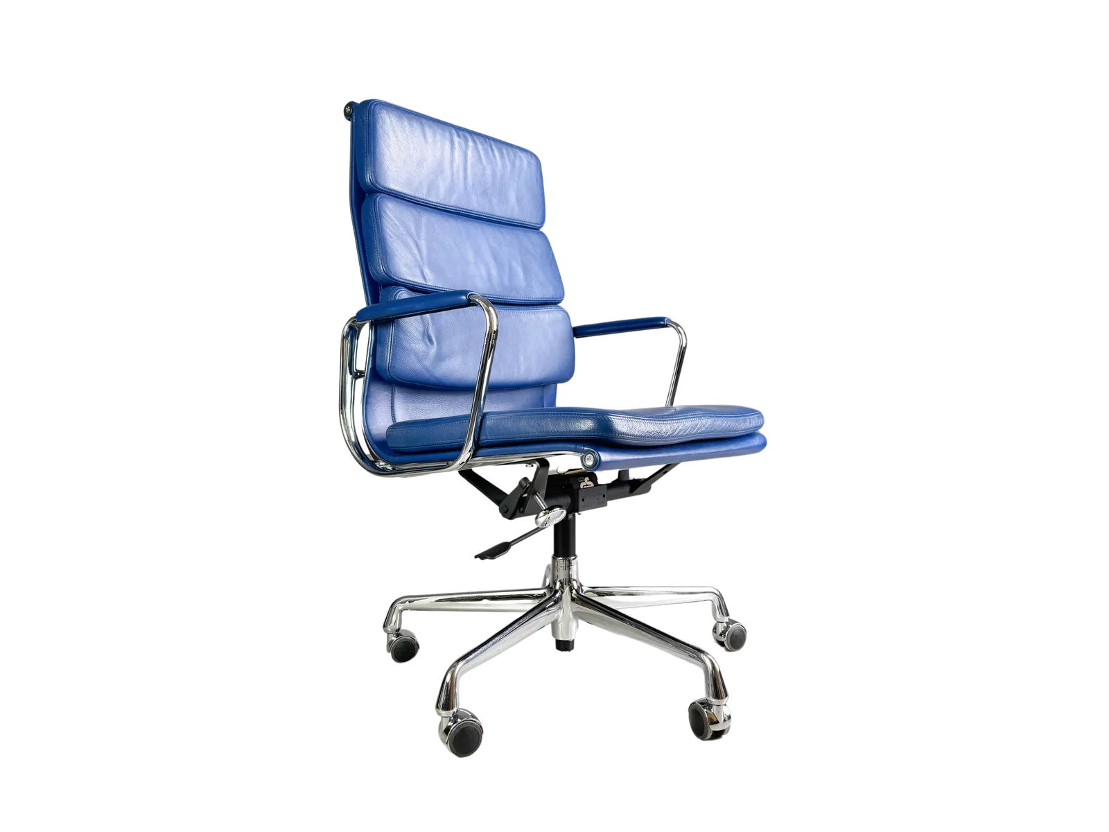 Original Vitra Ea 219 Office Chair Soft Pad Blue Charles & Ray Eames Leather photo vintage