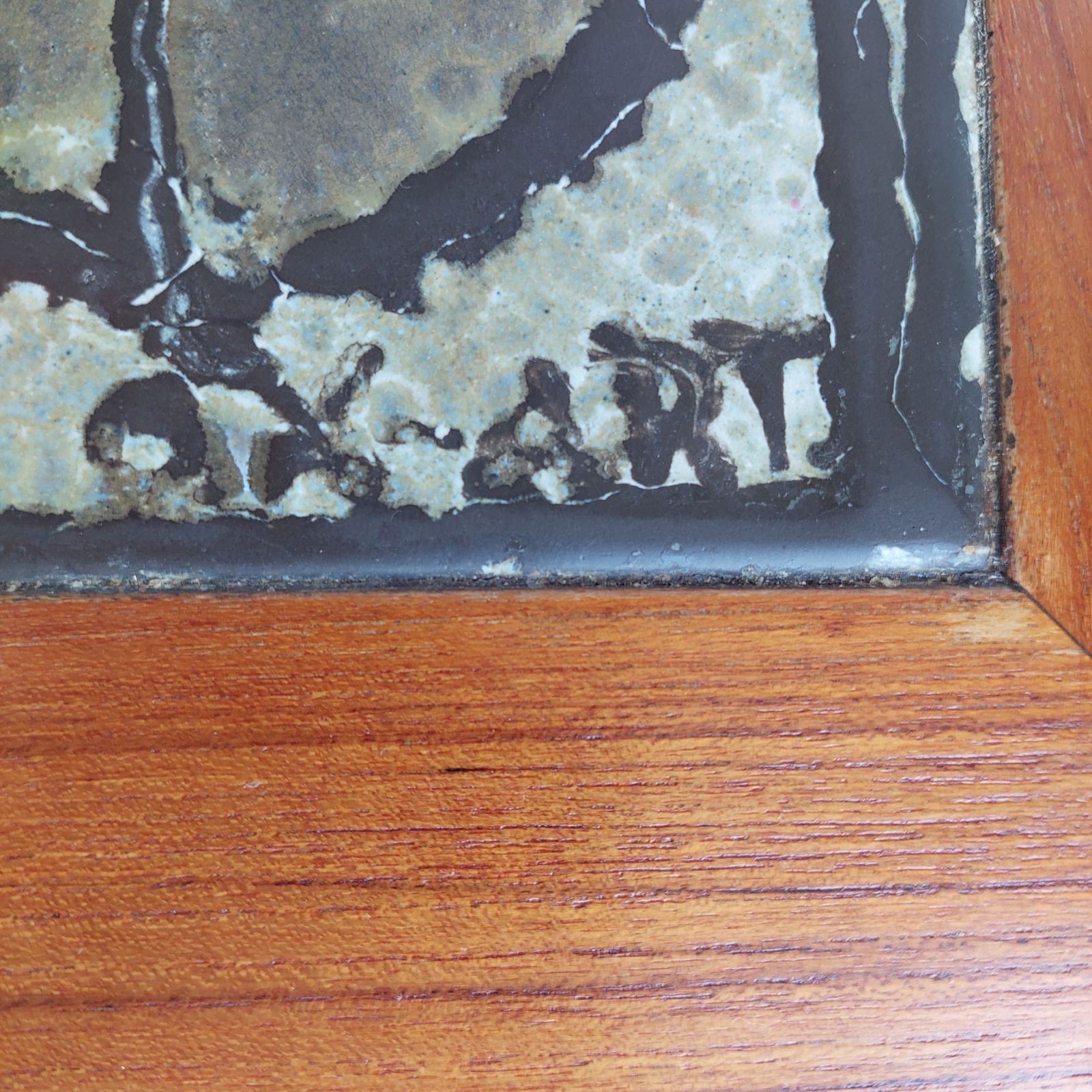 Mid Century Danish Ceramic And Teak Coffee Table By Ox Art For Trioh, 1970s photo for sale