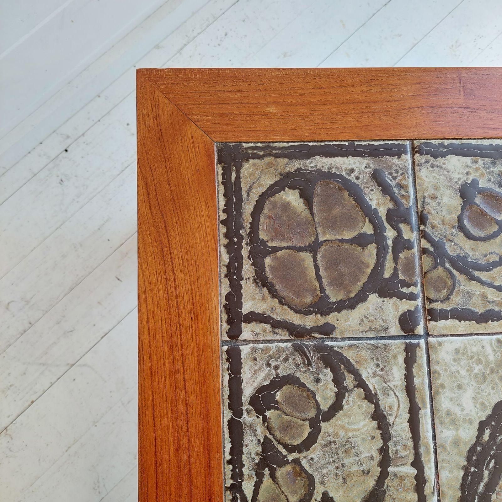 photo furniture Mid Century Danish Ceramic And Teak Coffee Table By Ox Art For Trioh, 1970s
