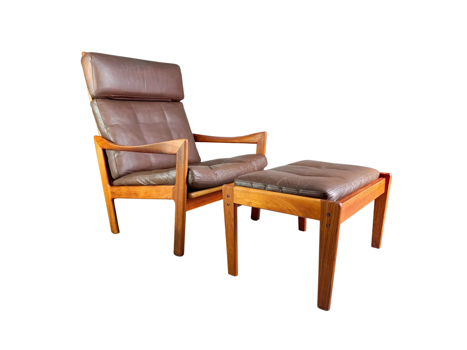 Midcentury Armchair Niels Eilersen Illum Wikkelsø High Back Ottoman photo furniture