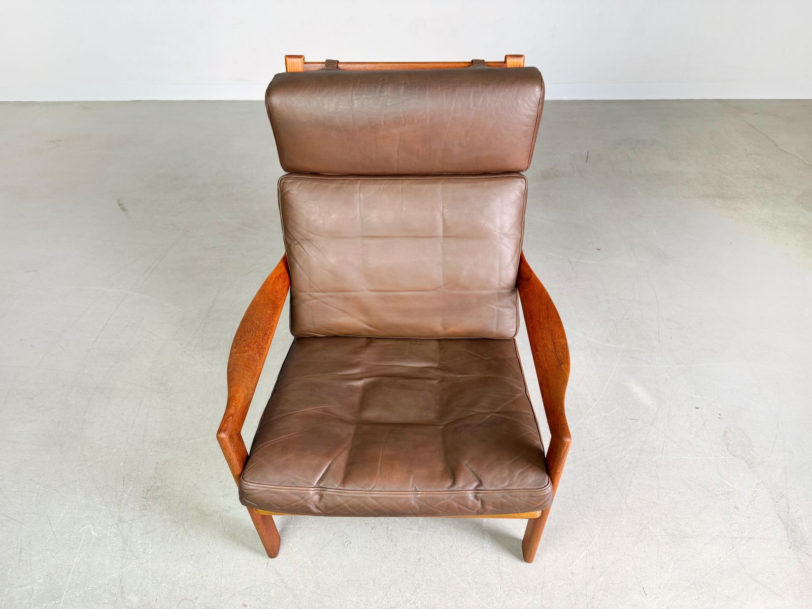 Midcentury Armchair Niels Eilersen Illum Wikkelsø High Back Ottoman photo buy