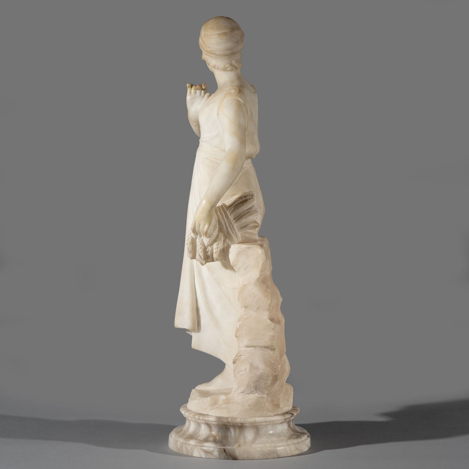 Italian Carved Alabaster Sculpture Of A Female By Pugi photo 1695.0