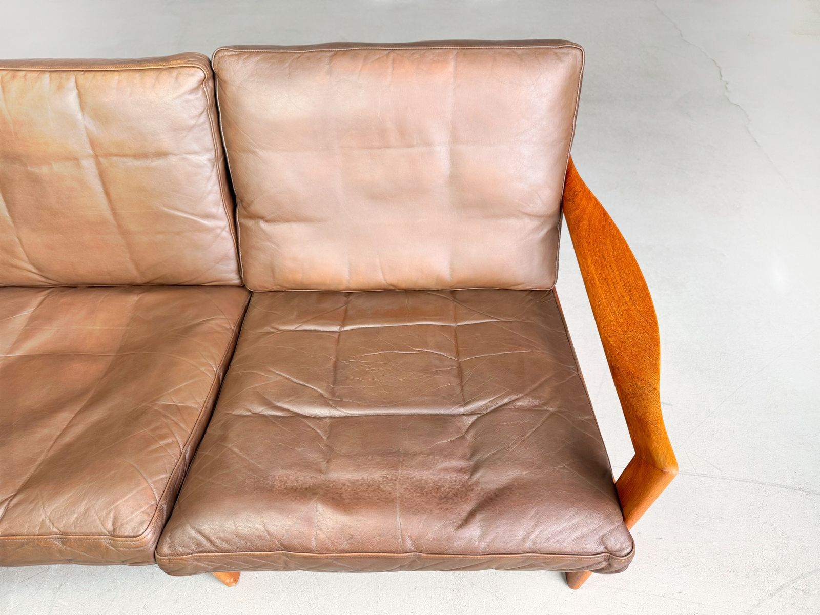 Mid Century 3 Seater Sofa Niels Eilersen Illum Wikkelsø Couch Teak photo 1690.0
