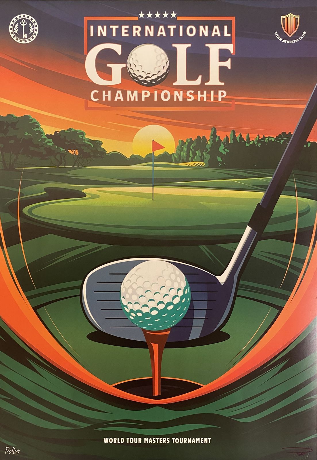 Pollux, 2020s   International Golf Championship   Original Poster Printed In Offset With Detached Screen   Cm 98 X 68   In 38,6 X 26,8 photo furniture