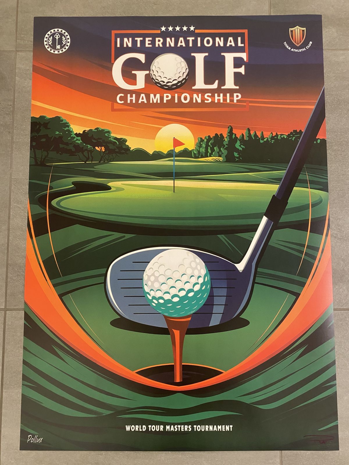 Pollux, 2020s   International Golf Championship   Original Poster Printed In Offset With Detached Screen   Cm 98 X 68   In 38,6 X 26,8 photo Art