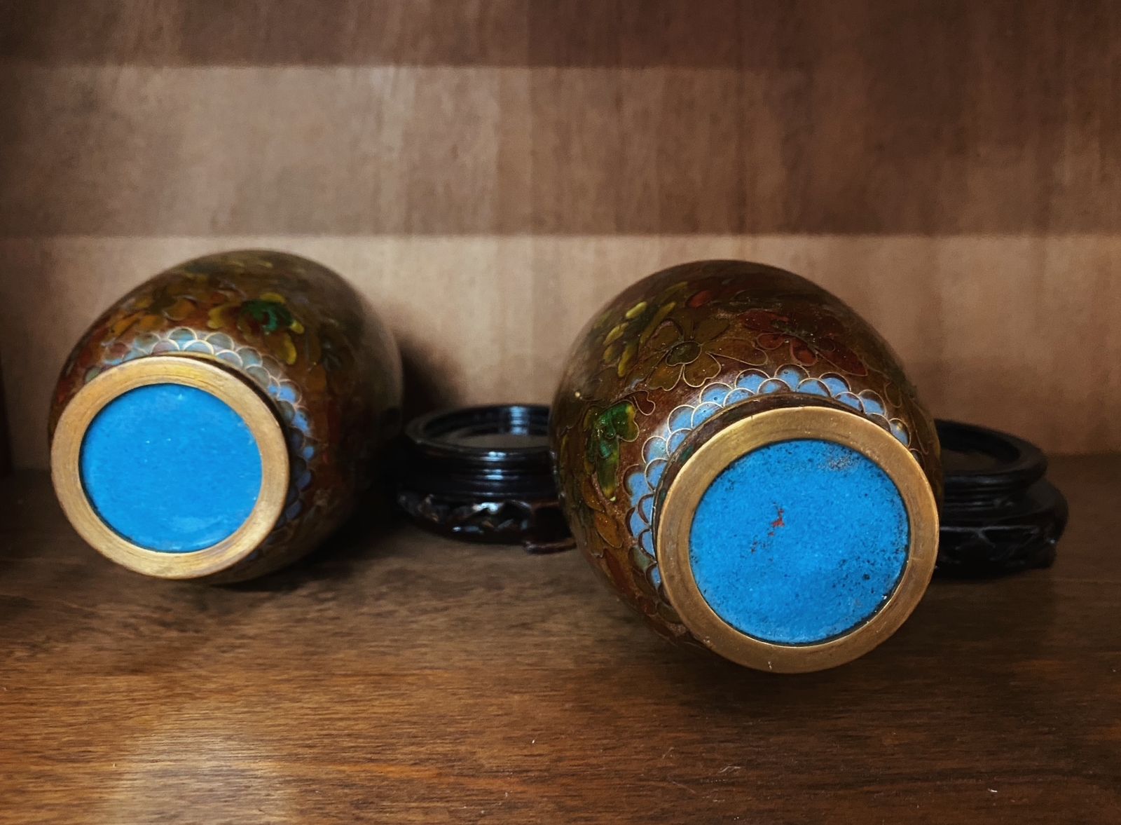 Vintage Late 20th Century Asian Chinese Cloisonne Vase photo furniture