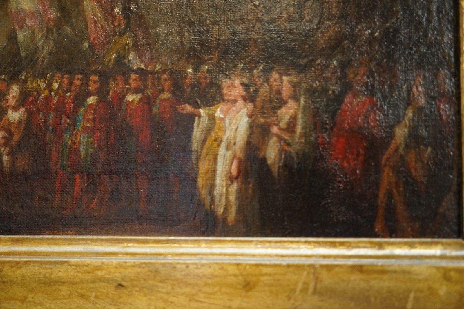 photo buy Antique Oil Painting Of The Black Prince With King John II Of France As Prisoner