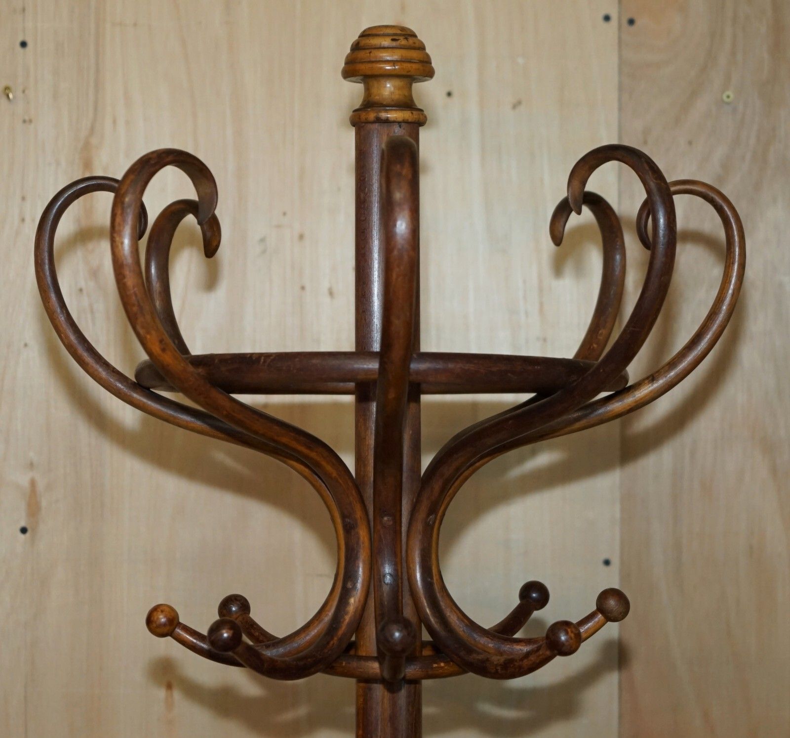 Furniture Antique Period Stamped Late Victorian Circa 1880 Thonet Bentwood Coat Rack Stand photo