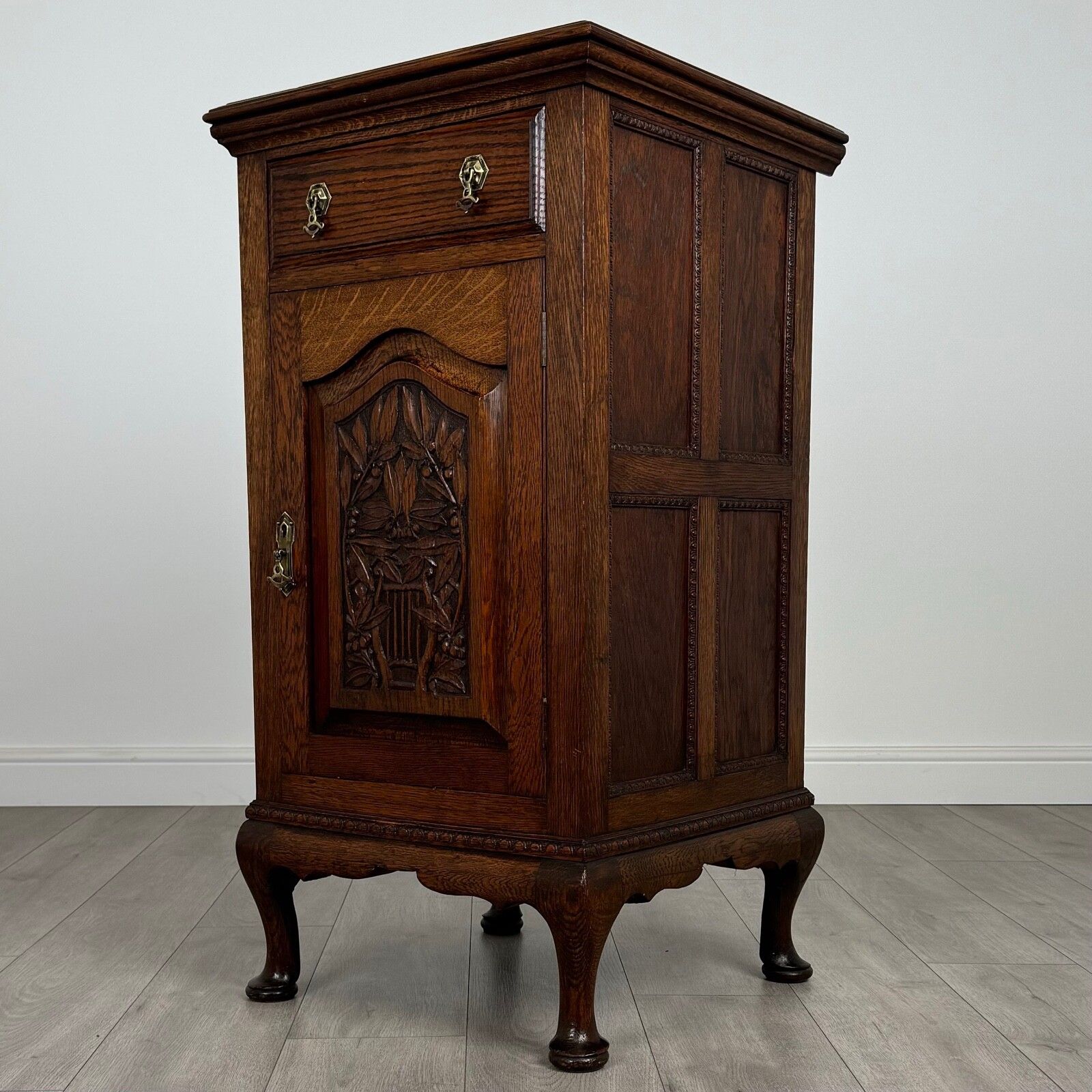 Antique 20th Century Unique Oak Cabinet Of Fine Quality photo for sale