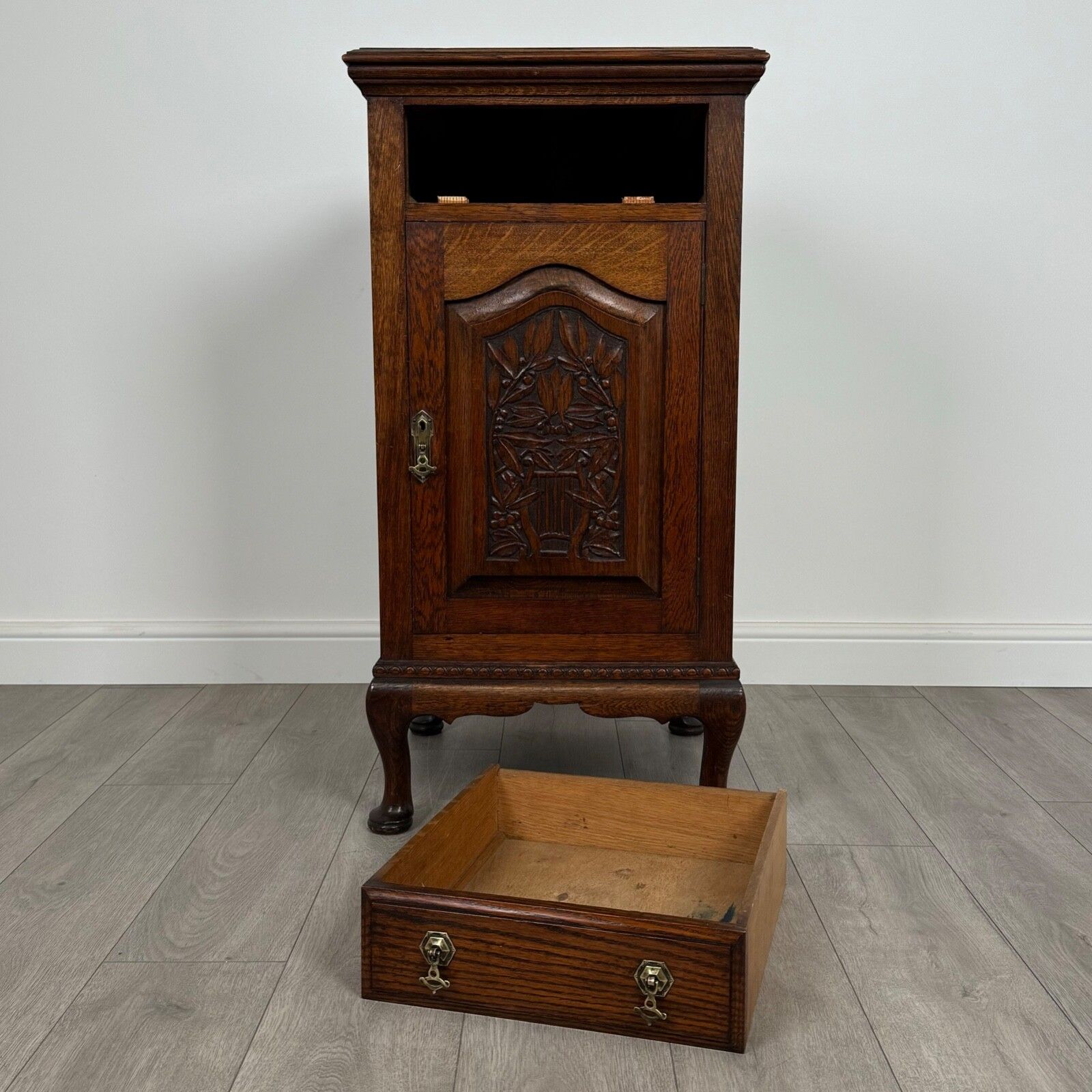 Furniture Antique 20th Century Unique Oak Cabinet Of Fine Quality photo