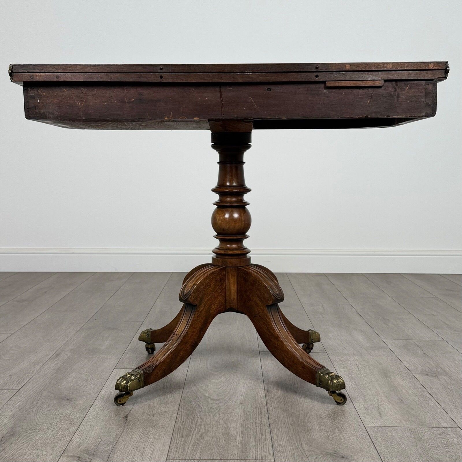 Antique 19th Century Regency Style Tea Table In Mahogany photo 585.0