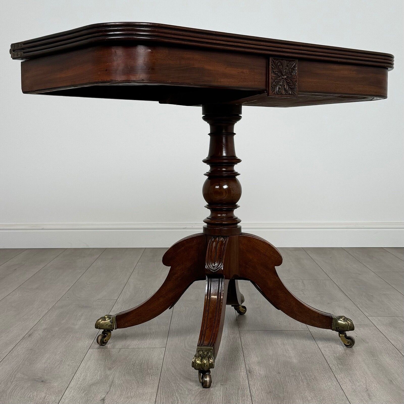 Antique 19th Century Regency Style Tea Table In Mahogany photo vintage