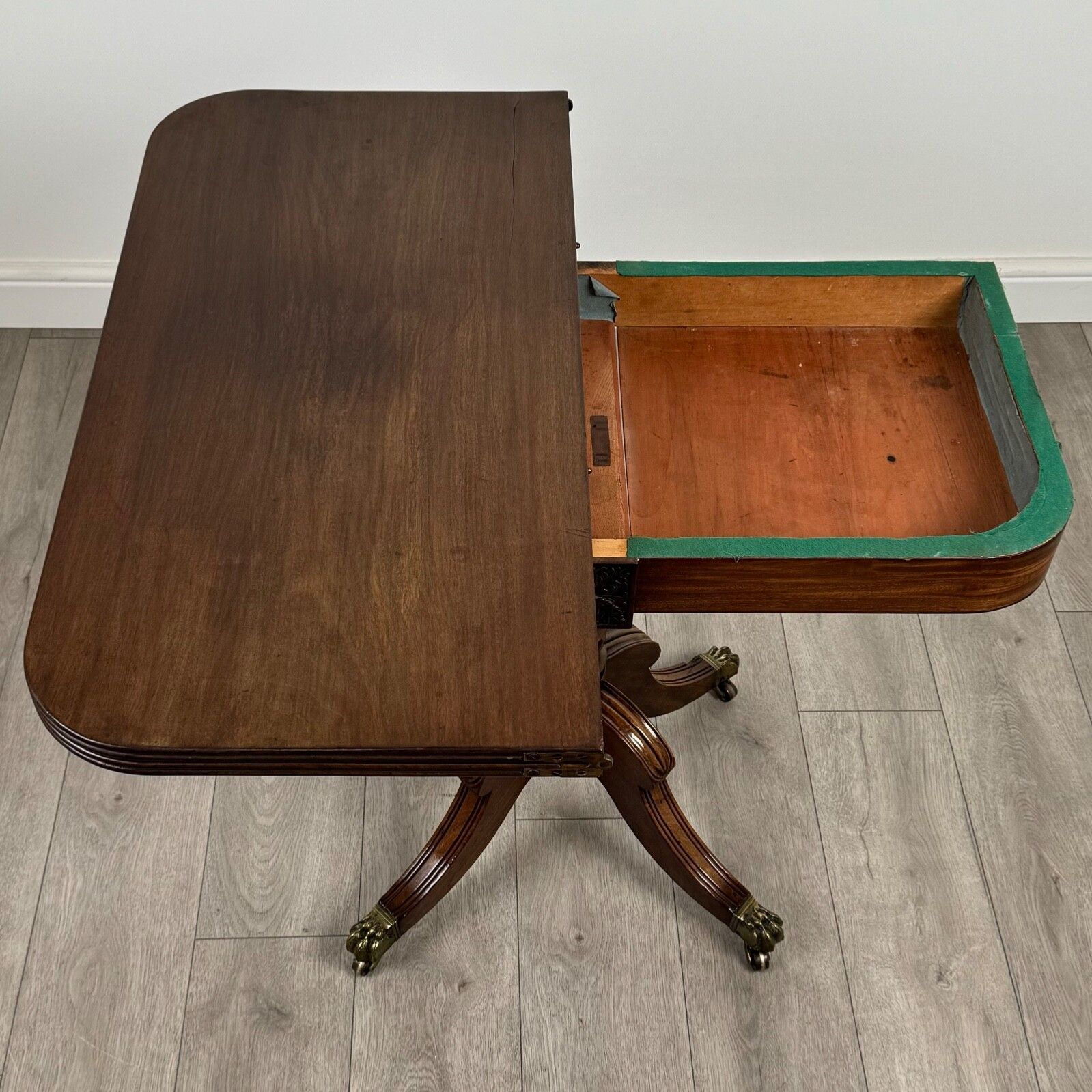 photo for sale Antique 19th Century Regency Style Tea Table In Mahogany