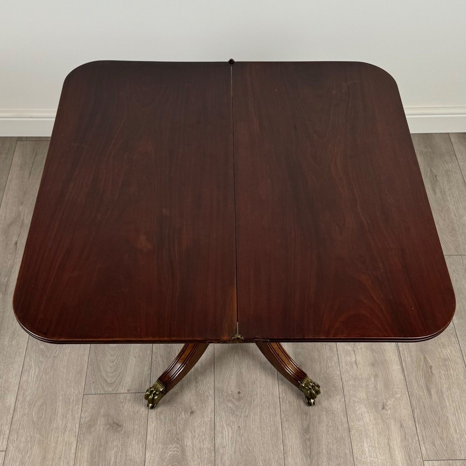 Furniture Antique 19th Century Regency Style Tea Table In Mahogany photo