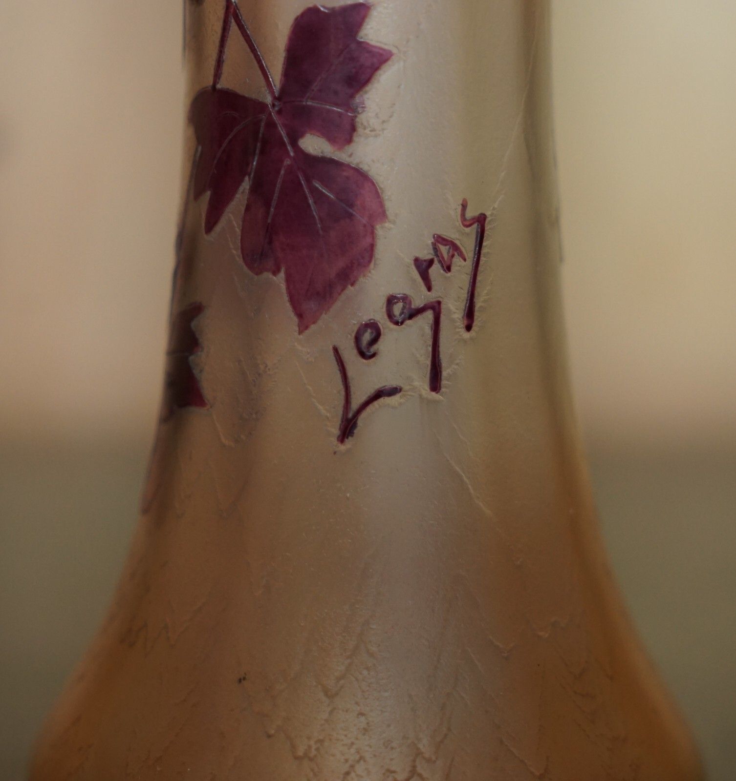 Antique Circa 1907 St Denis France Legras Rubis Series Floral Signed Glass Vase photo 795.0