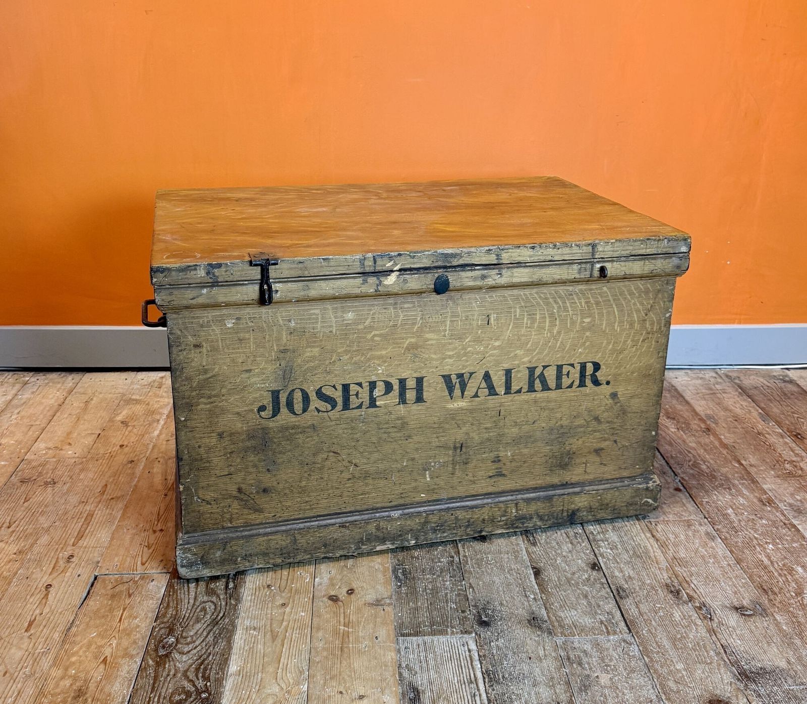 Large 19th Century Scumble Pine Trunk