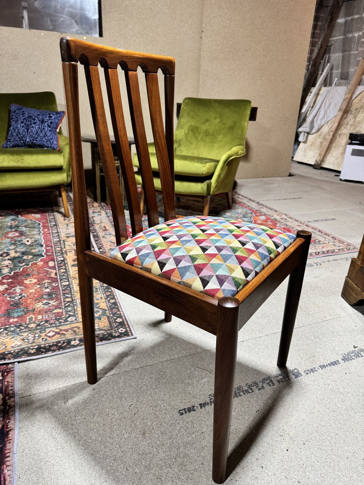 Furniture 6 X Mid Century Teak Meredew Chairs photo