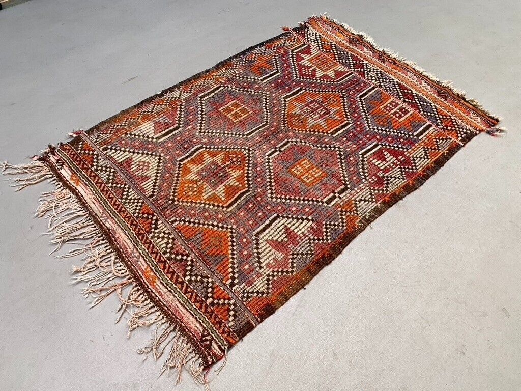Vintage Turkish Kilim Rug 150x92 Cm Wool Kelim, Medium photo 350.0