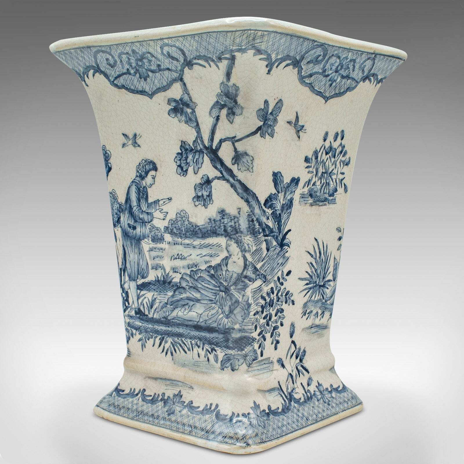 photo for sale Vintage Trumpet Vase, Chinese, Ceramic, Flower Sleeve, European Romantic Taste